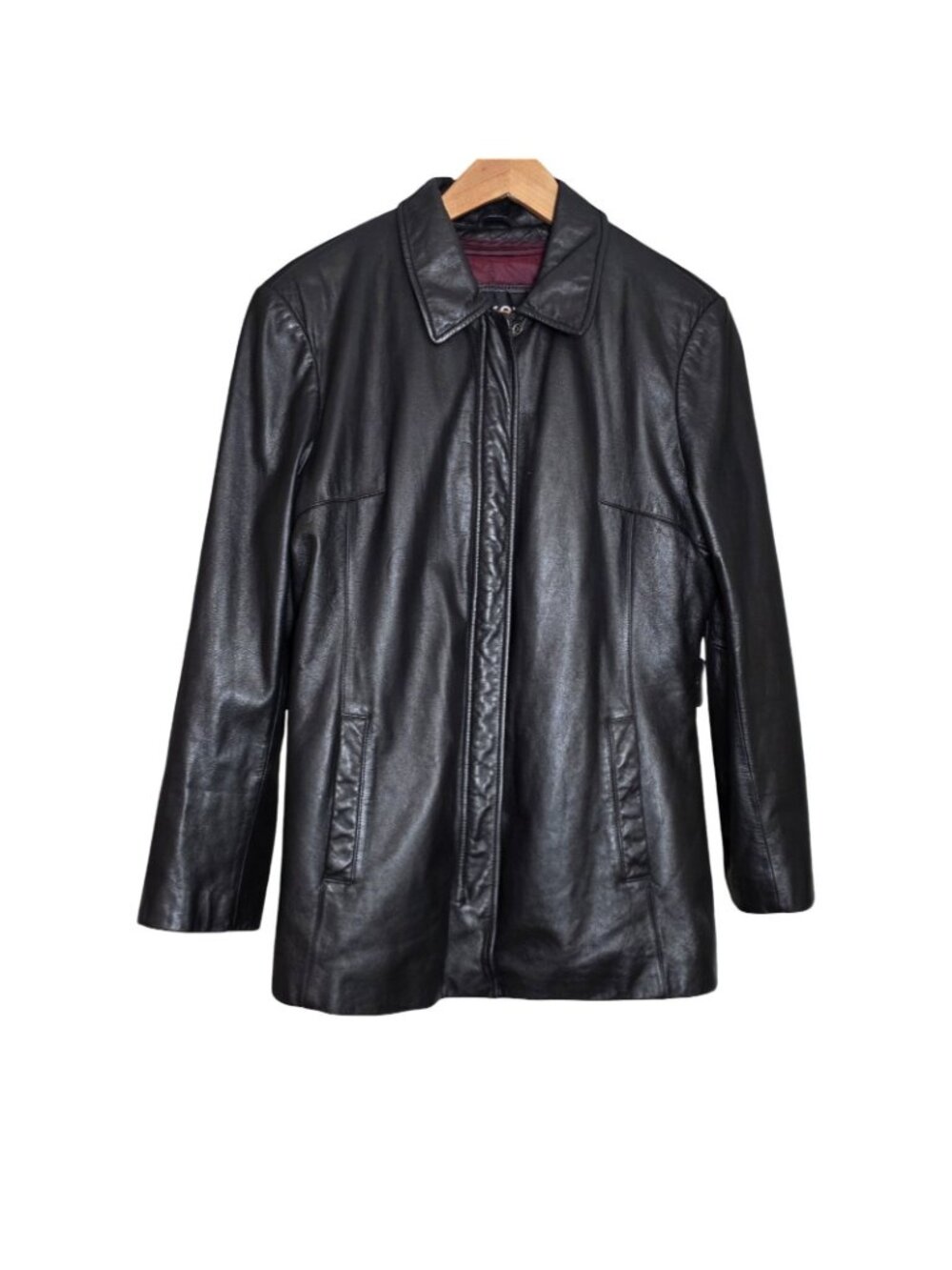 Women's - Wilson Black Leather Zip Up Jacket, Size Large - Picture 2 of 10